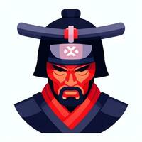 AI generated Samurai Icon Avatar Gamer Clip Art Sticker Decoration Simple Background photo