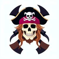 ai generado pirata icono avatar jugador acortar Arte pegatina decoración sencillo antecedentes foto