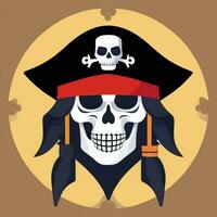 AI generated Pirate Icon Avatar Gamer Clip Art Sticker Decoration Simple Background photo