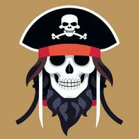 AI generated Pirate Icon Avatar Gamer Clip Art Sticker Decoration Simple Background photo