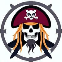 ai generado pirata icono avatar jugador acortar Arte pegatina decoración sencillo antecedentes foto