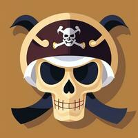 AI generated Pirate Icon Avatar Gamer Clip Art Sticker Decoration Simple Background photo