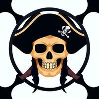 AI generated Pirate Icon Avatar Gamer Clip Art Sticker Decoration Simple Background photo