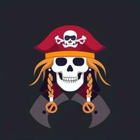 AI generated Pirate Icon Avatar Gamer Clip Art Sticker Decoration Simple Background photo