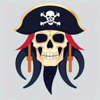ai generado pirata icono avatar jugador acortar Arte pegatina decoración sencillo antecedentes foto