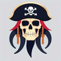 AI generated Pirate Icon Avatar Gamer Clip Art Sticker Decoration Simple Background photo