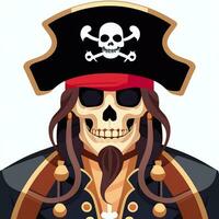 AI generated Pirate Icon Avatar Gamer Clip Art Sticker Decoration Simple Background photo