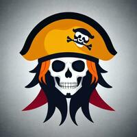 AI generated Pirate Icon Avatar Gamer Clip Art Sticker Decoration Simple Background photo