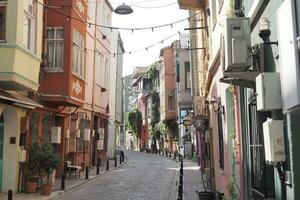 turkey istanbul 23 july 2023. Colourful houses in Balat, Istanbul photo