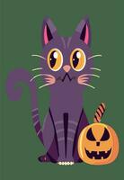 AI generated Purr fectly Spooky Halloween Skeleton with a Pumpkin Cat Twist photo