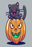 AI generated Purr fectly Spooky Halloween Skeleton with a Pumpkin Cat Twist photo