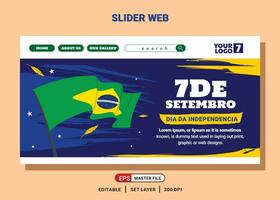 Website slider for 7 de setembro celebration vector