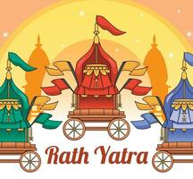 Outdoor banner for Rath Yatra festival day event vector