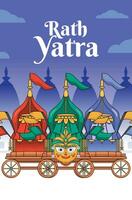 Rath Yatra day poster festival vector