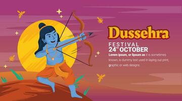 concept banner illustration of Krishna archery vector