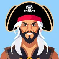 AI generated Pirate Icon Avatar Gamer Clip Art Sticker Decoration Simple Background photo