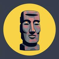 ai generado moai estatua Roca cabeza avatar jugador acortar Arte pegatina decoración sencillo antecedentes cultural foto