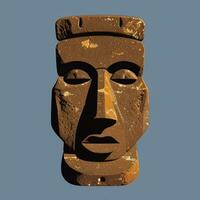 ai generado moai estatua Roca cabeza avatar jugador acortar Arte pegatina decoración sencillo antecedentes cultural foto