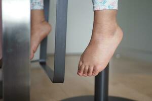 5 year old child girl feet close up photo