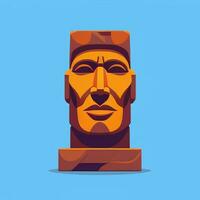 ai generado moai estatua Roca cabeza avatar jugador acortar Arte pegatina decoración sencillo antecedentes cultural foto