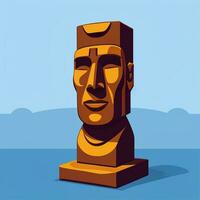 ai generado moai estatua Roca cabeza avatar jugador acortar Arte pegatina decoración sencillo antecedentes cultural foto