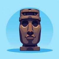 AI generated Moai Statue Stone Head Avatar Gamer Clip Art Sticker Decoration Simple Background Cultural photo