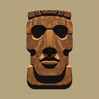 ai generado moai estatua Roca cabeza avatar jugador acortar Arte pegatina decoración sencillo antecedentes cultural foto