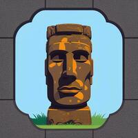 ai generado moai estatua Roca cabeza avatar jugador acortar Arte pegatina decoración sencillo antecedentes cultural foto