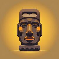 ai generado moai estatua Roca cabeza avatar jugador acortar Arte pegatina decoración sencillo antecedentes cultural foto