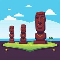 ai generado moai estatua Roca cabeza avatar jugador acortar Arte pegatina decoración sencillo antecedentes cultural foto