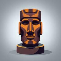 ai generado moai estatua Roca cabeza avatar jugador acortar Arte pegatina decoración sencillo antecedentes cultural foto