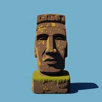 ai generado moai estatua Roca cabeza avatar jugador acortar Arte pegatina decoración sencillo antecedentes cultural foto