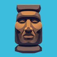 AI generated Moai Statue Stone Head Avatar Gamer Clip Art Sticker Decoration Simple Background Cultural photo