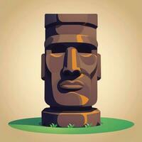 AI generated Moai Statue Stone Head Avatar Gamer Clip Art Sticker Decoration Simple Background Cultural photo