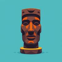 ai generado moai estatua Roca cabeza avatar jugador acortar Arte pegatina decoración sencillo antecedentes cultural foto