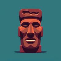 ai generado moai estatua Roca cabeza avatar jugador acortar Arte pegatina decoración sencillo antecedentes cultural foto