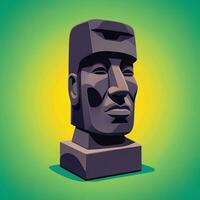 ai generado moai estatua Roca cabeza avatar jugador acortar Arte pegatina decoración sencillo antecedentes cultural foto