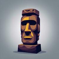 ai generado moai estatua Roca cabeza avatar jugador acortar Arte pegatina decoración sencillo antecedentes cultural foto