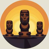 ai generado moai estatua Roca cabeza avatar jugador acortar Arte pegatina decoración sencillo antecedentes cultural foto