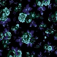 Abstract Design of Textured Flowers Ready for Textile Prints. vector