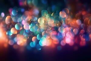 AI generated abstract bokeh lights background photo