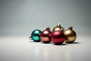 AI generated christmas balls on a white background photo