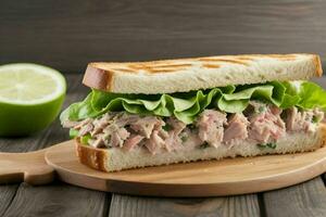 AI generated Tuna Salad Sandwich. Pro Photo