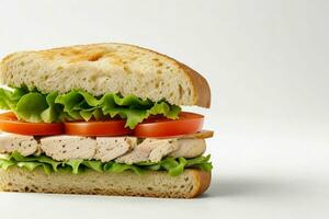 AI generated Chicken, lettuce, and tomato sandwich. Pro Photo