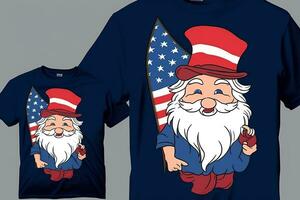 AI generated a t - shirt with an image of uncle sam holding an american flag photo