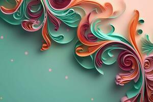 AI generated colorful paper art with swirls and swirls photo