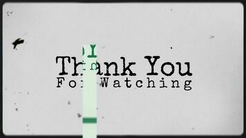 Thank you for watching animated text, with a retro theme for the video ending.