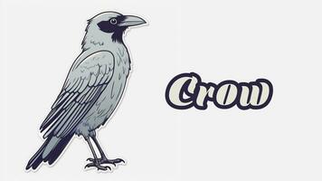 Educational animation introduction to animal names, Crow animal 4k resolution. video