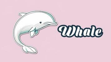 educativo animación Introducción a animal nombres, ballena animal 4k resolución. video
