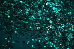 AI generated a close up of a green and black glitter background photo